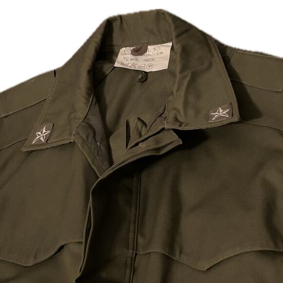 Vintage Italian Army Olive Green Field Jacket Parka / Mens Medium - Picture 3 of 5